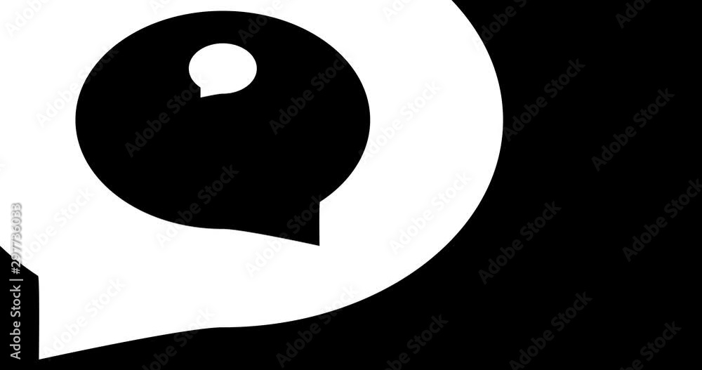 Animation of speech balloons transition, video with alpha matte Animation of speech balloons transition, video with alpha matte