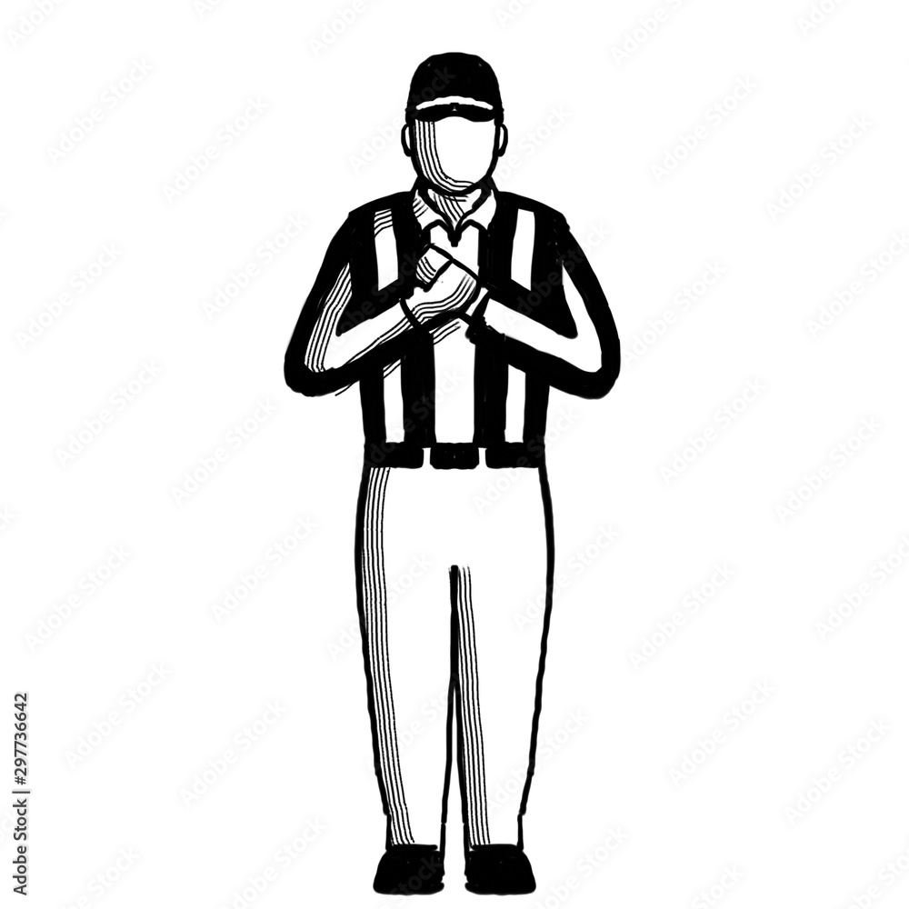 American Football Official holding sign Hand Signal Retro American Football Official holding sign Hand Signal Retro