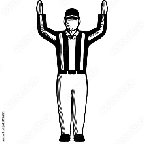 Photos American Football Official touchdown sign Hand Signal Retro