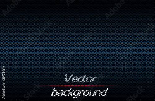 Carbon perforated fiber texture. Hi tech vector background. Black seamless pattern.