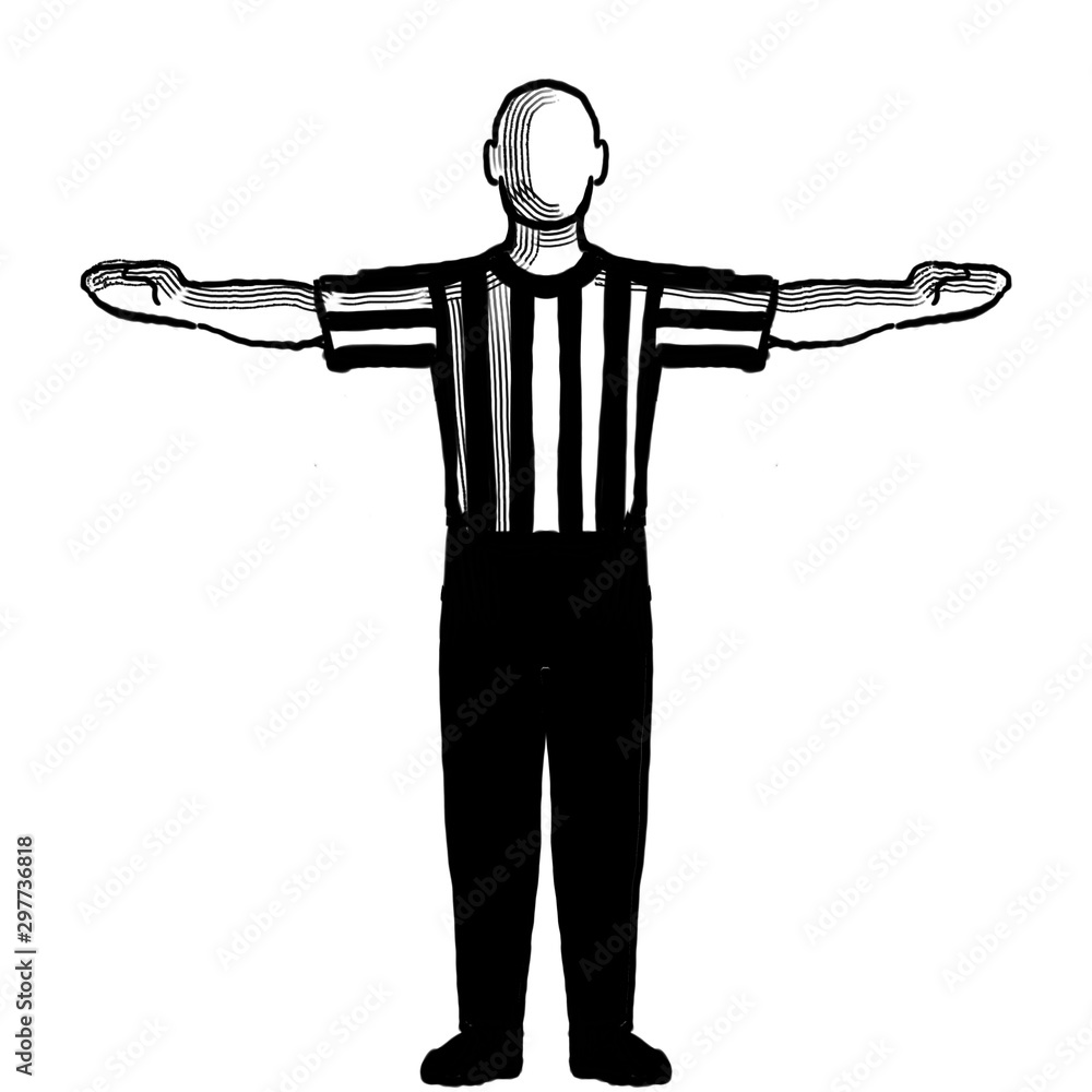 Basketball Referee 60-second time-out Hand Signal Retro Stock-Illustration  | Adobe Stock
