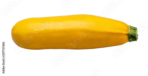 One Zucchini or Courgette isolated on white background
