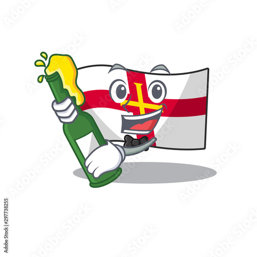 With beer flags guernsey stored in cartoon drawer