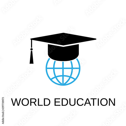 World education icon. World education concept symbol design. Stock - Vector illustration can be used for web. photo