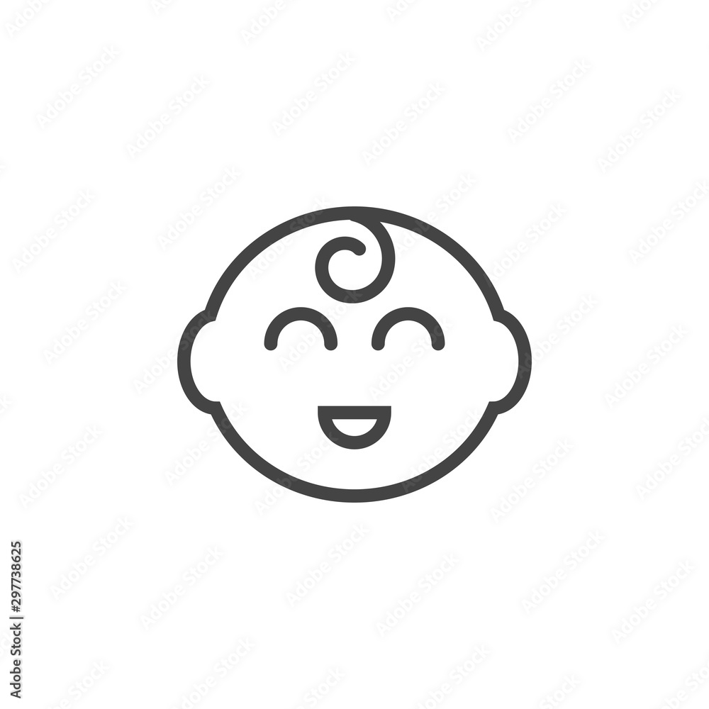 Baby head icon design template vector isolated Baby head icon design template vector isolated