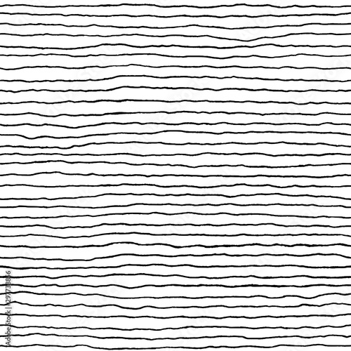 Hand drawn striped background, monochrome seamless pattern. Stock vector illustration.