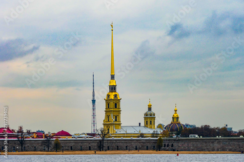 St Petersburg, Russia Sunday strollers on the Peter and Paul Fortress island in downtown. © Alexander