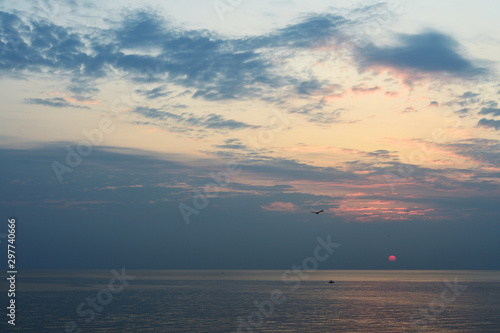 Beautiful seascape in the early morning near the coast of Sicily, Italy