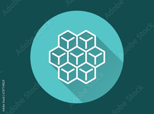 Blockchain icon for graphic and web design.