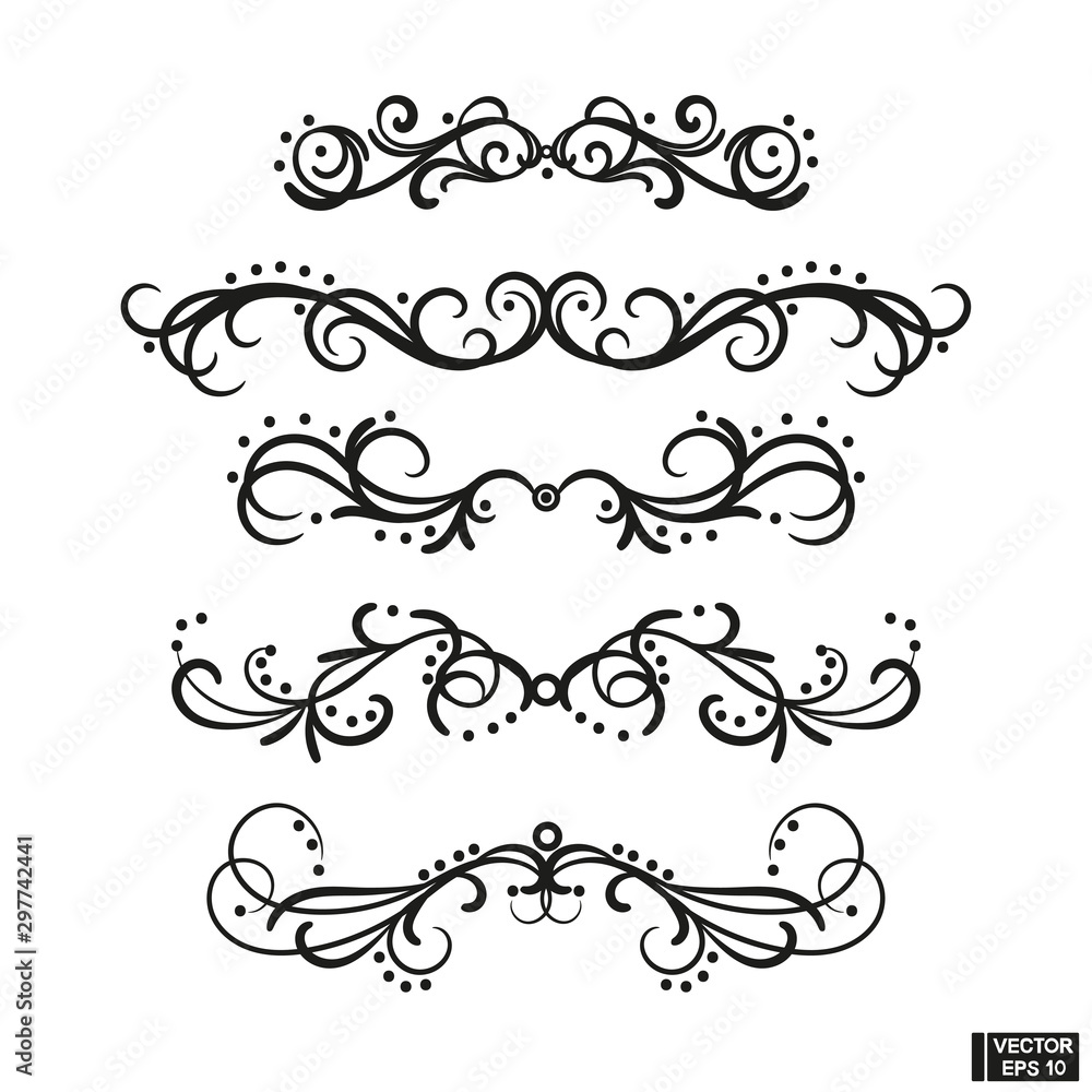 Set of curls and scrolls for design Set of curls and scrolls for design