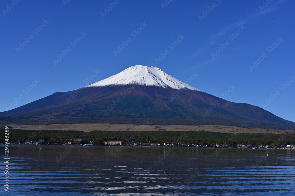 Mount Fuji was capped with the first snow