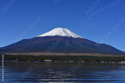 Mount Fuji was capped with the first snow