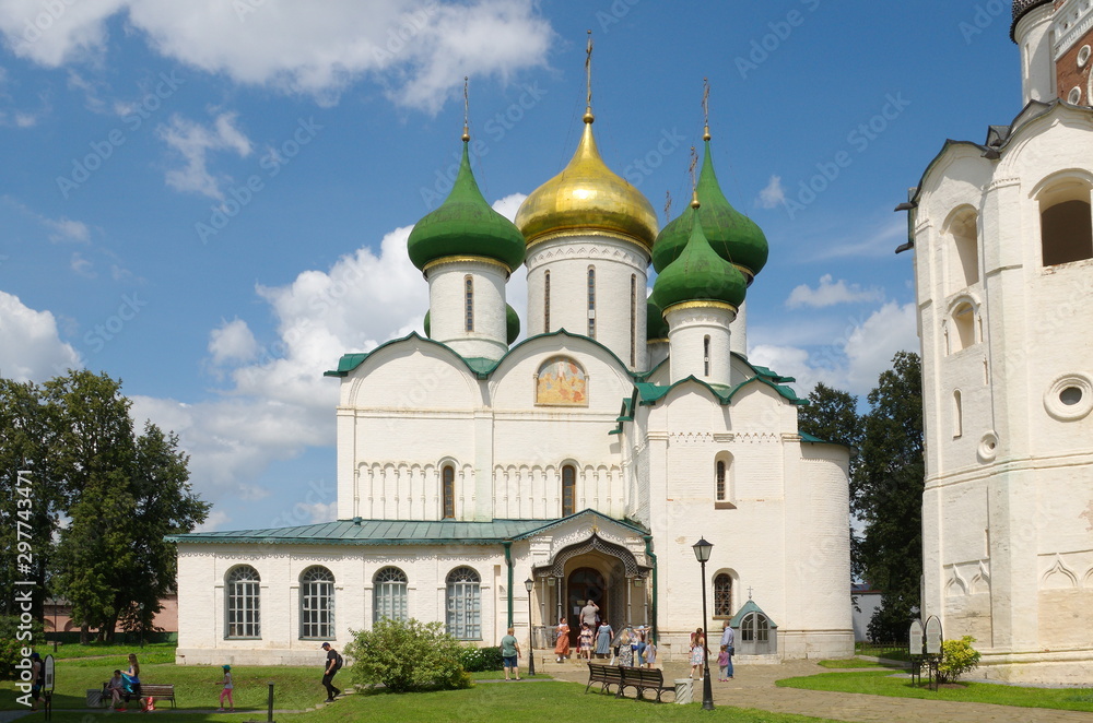 Suzdal, Russia - July 26, 2019: Spaso-Preobrazhensky in the Spaso-Evfimiev monastery. The Golden ring of Russia
