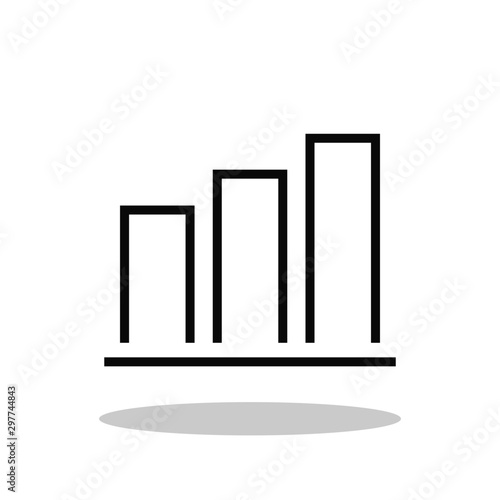 Graph bar icon in flat style. Analytics symbol for your web site design, logo, app, UI Vector EPS 10.