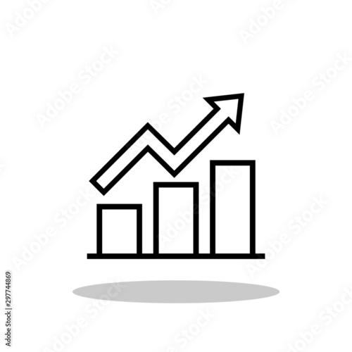 Graph bar icon in flat style. Analytics symbol for your web site design, logo, app, UI Vector EPS 10.
