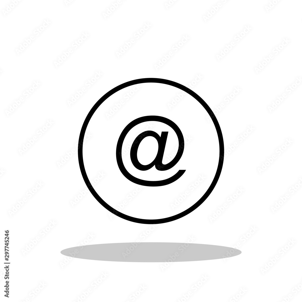 Email sign icon in trendy flat style. At / Crazy A symbol for your web site design, logo, app, UI Vector EPS 10. Email sign icon in trendy flat style. At / Crazy A symbol for your web site design, logo, app, UI Vector EPS 10.