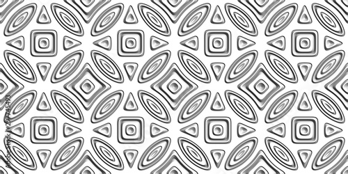 Abstract Geometric 3D white background. Seamless pattern. Rendering illustration.