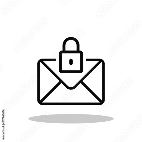 Email security icon in flat style. Mail encryption symbol for your web site design, logo, app, UI Vector EPS 10.