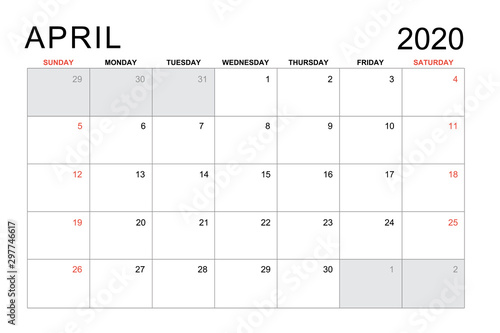 2020 April Calendar
