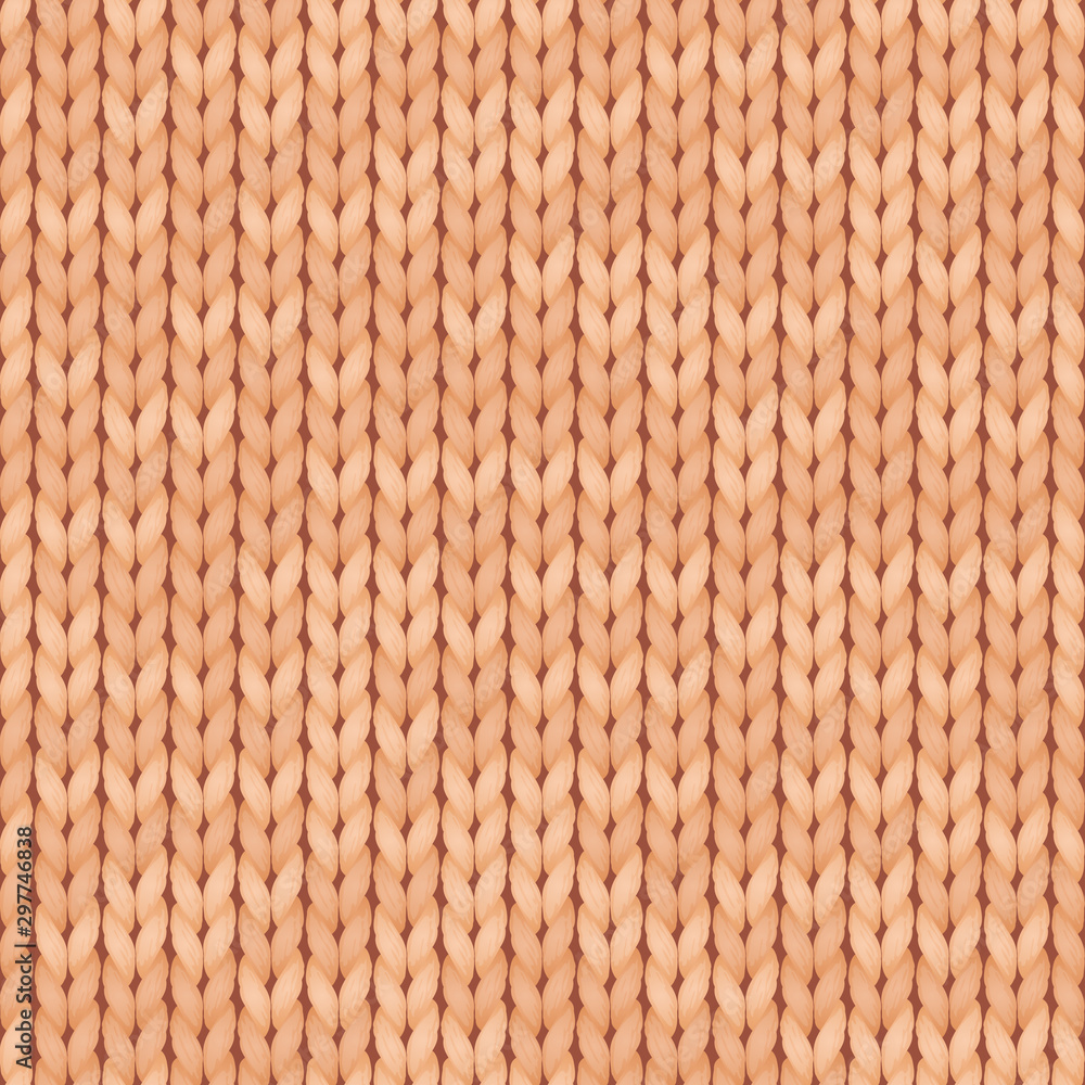 Beige realistic simple knit texture seamless pattern. Seamless knitted pattern. illustration. Woolen cloth. Illustration for design, backgrounds, wallpaper. Beige realistic simple knit texture seamless pattern. Seamless knitted pattern. illustration. Woolen cloth. Illustration for design, backgrounds, wallpaper.