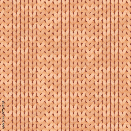 Beige realistic simple knit texture seamless pattern. Seamless knitted pattern. illustration. Woolen cloth. Illustration for design  backgrounds  wallpaper.