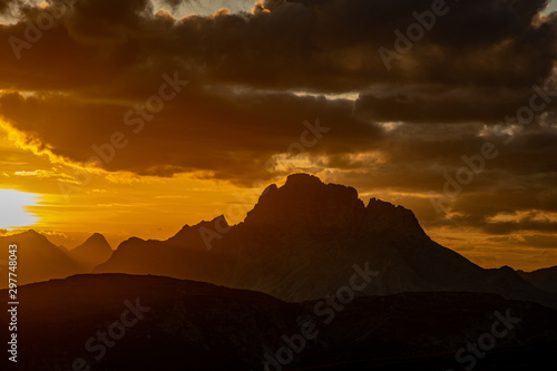 Sunset in the Dolomites of Italy