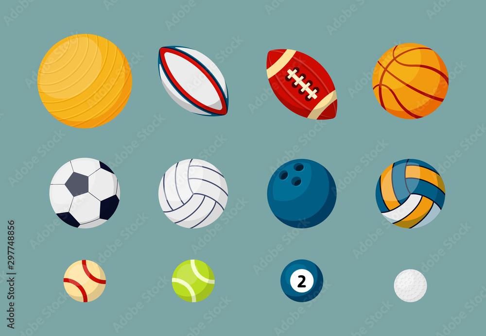 © alex_cardo - Various sports balls flat vector illustrations set © alex_cardo - Various sports balls flat vector illustrations set