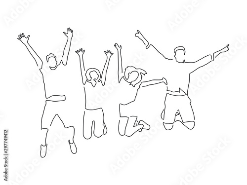 Friends line drawing, vector illustration design. Friends collection.