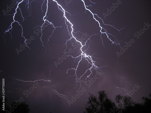 Lightning fills the night sky in Vryheid, South Africa.