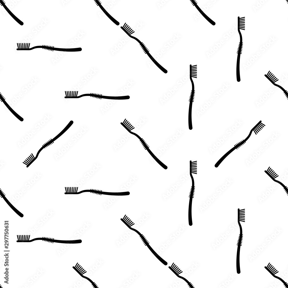 Toothbrush Icon Seamless Pattern, Toothbrush