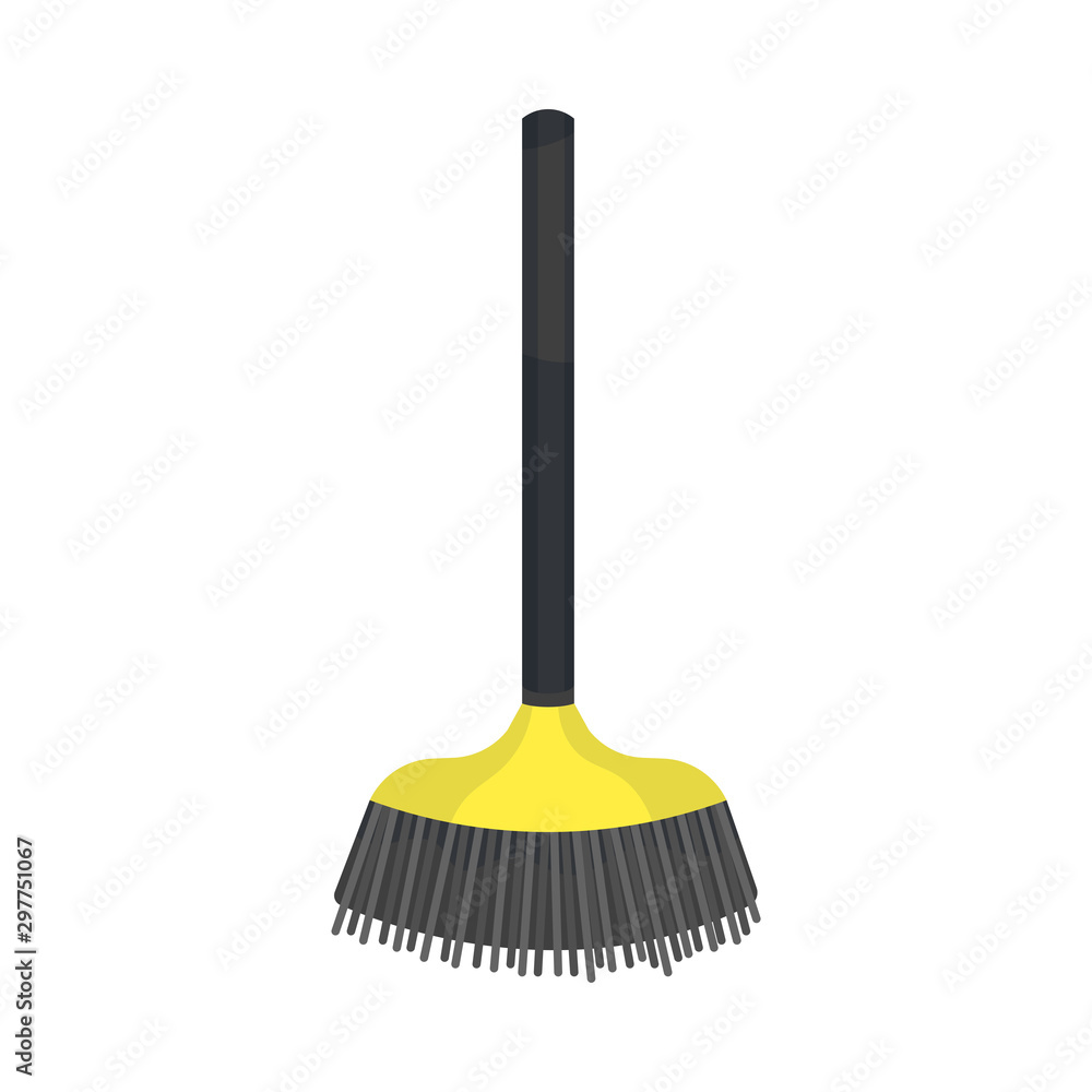 Garden broom on a long handle. Vector illustration on a white background. Garden broom on a long handle. Vector illustration on a white background.