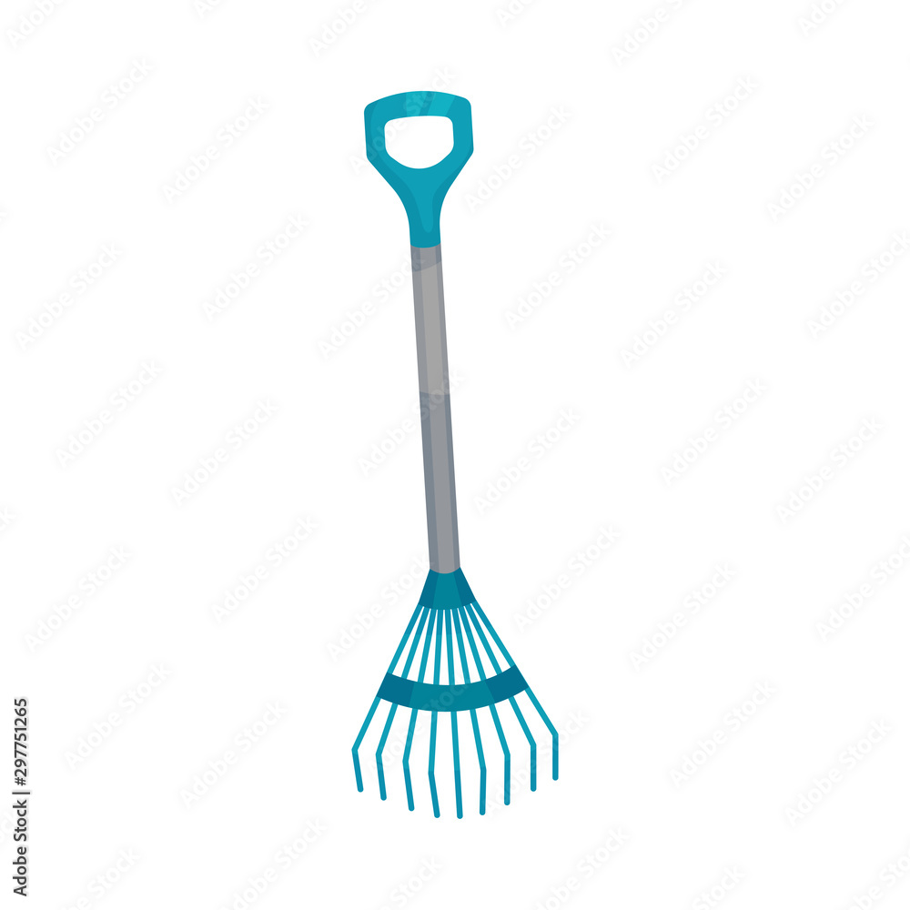Rake on a long handle. Vector illustration on a white background. Rake on a long handle. Vector illustration on a white background.