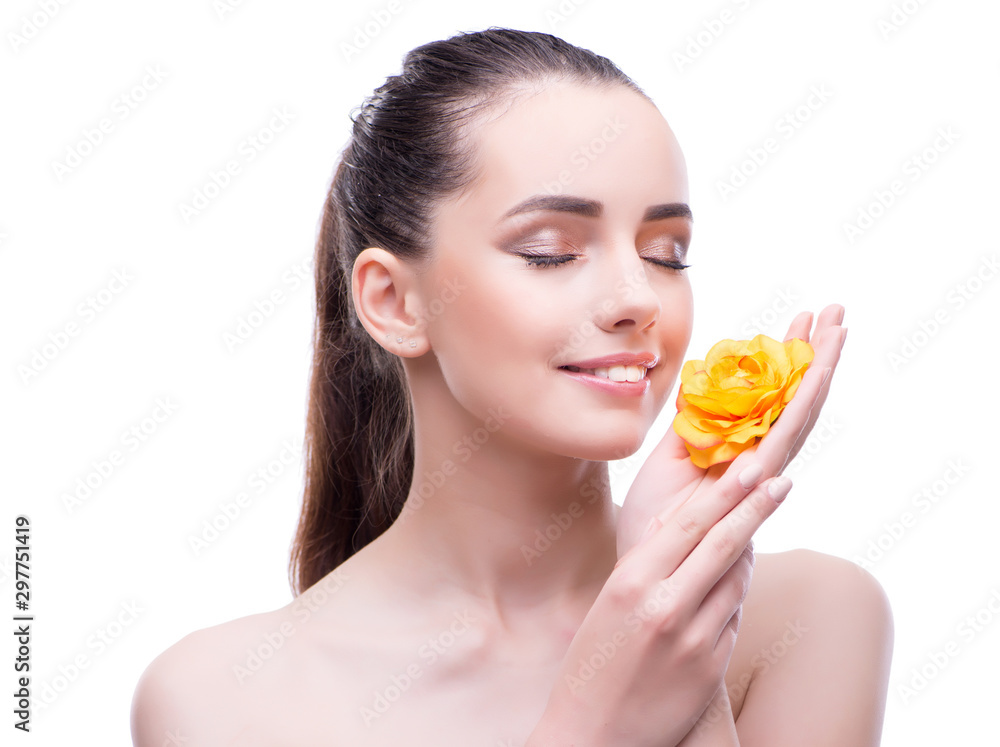Young beautiful female fashion model with make up Young beautiful female fashion model with make up
