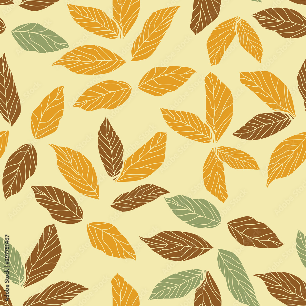 Beautifull autumn leaves seamless pattern design