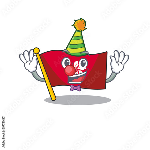Clown flag hongkong on the with mascot