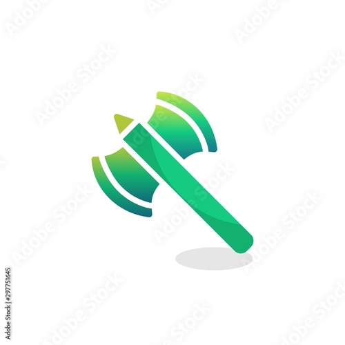 Battle axe flat icon, vector sign, Game axe colorful pictogram isolated on white. Symbol, logo illustration. Flat style design