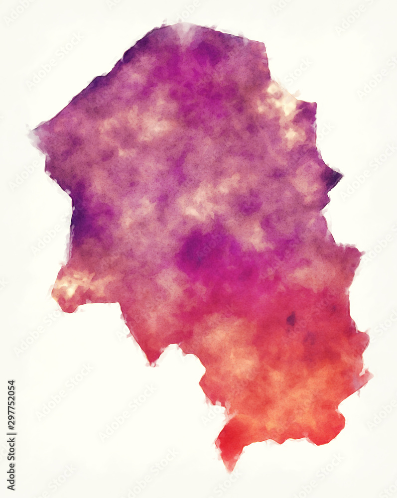Santa Barbara department watercolor map of Honduras Santa Barbara department watercolor map of Honduras