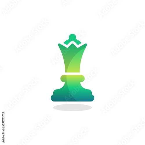 Queen chess figure flat icon, vector sign, colorful pictogram isolated on white. Symbol, logo illustration. Flat style design