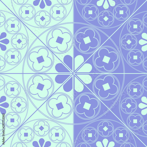 Canvas Print Floral Medieval Pattern Background