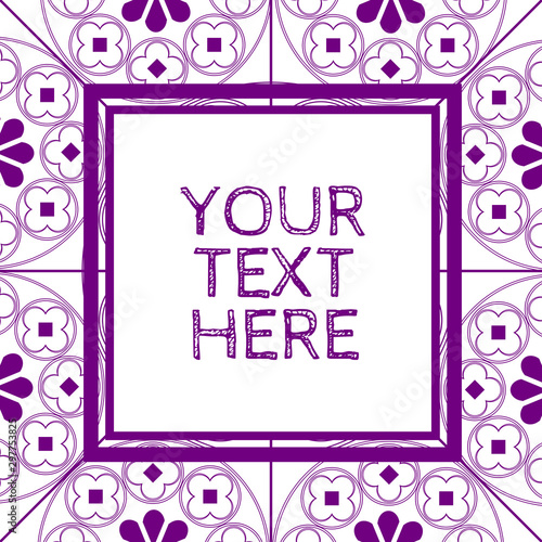 Canvas Print Floral Medieval Pattern Background Invite Template