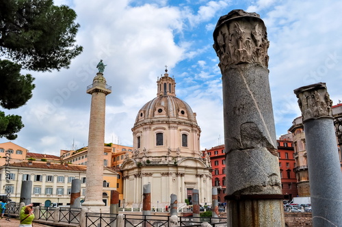 Trajan's Column in Roman Forum, Rome, Italy