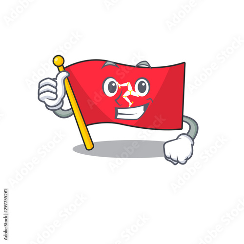 Thumbs up flag isle of man on character