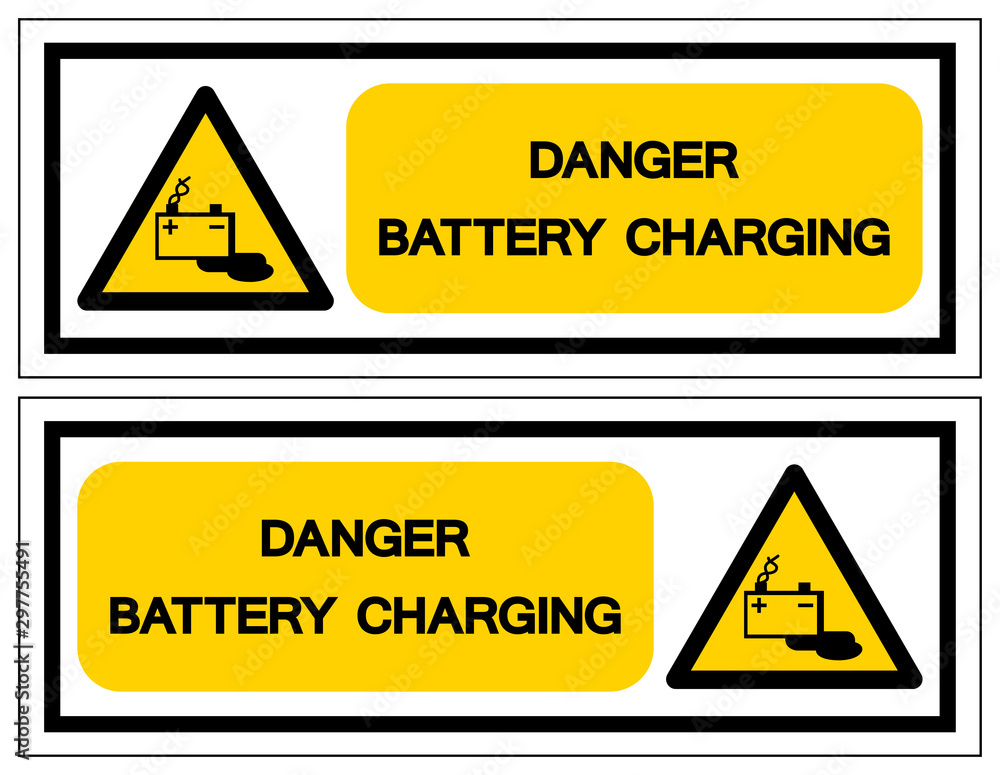 Danger Battery Charging Symbol Sign, Vector Illustration, Isolated On White Background Label .EPS10 Danger Battery Charging Symbol Sign, Vector Illustration, Isolated On White Background Label .EPS10