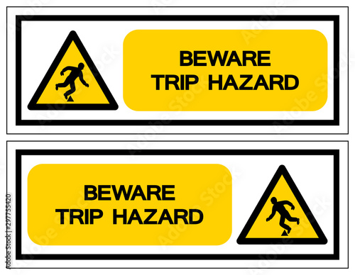 Beware Trip Hazard Symbol Sign, Vector Illustration, Isolate On White Background Label .EPS10