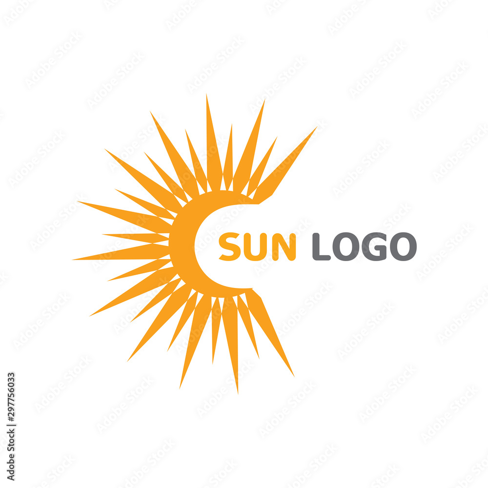 Sun Summer Logo Design illustration template Sun Summer Logo Design illustration template