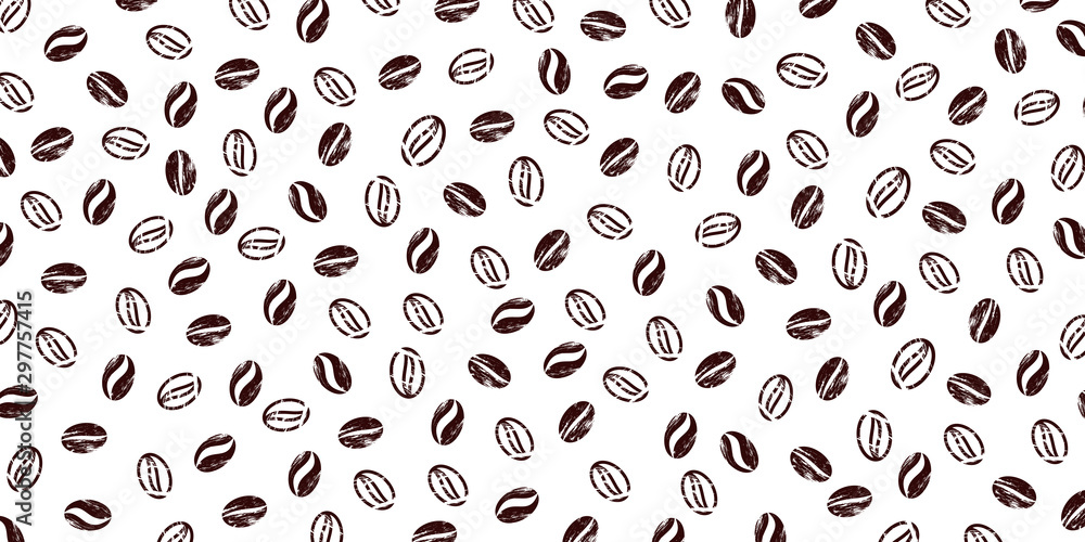 Seamless pattern with Coffee Beans Illustration background