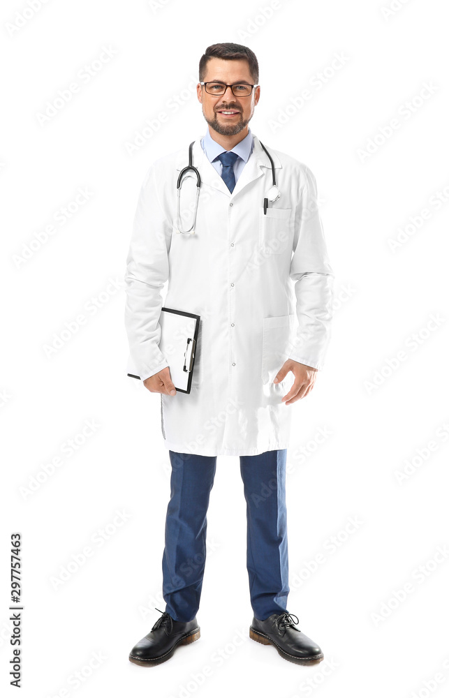 Portrait of male doctor on white background Portrait of male doctor on white background