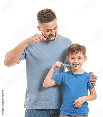 Portrait of father and his ...