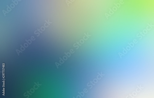 Wonderful summer nature colors abstract texture. Green azure lilac blue spots simple background. Holographic interactive blurred illustration. Transition watercolor pattern.