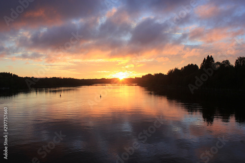 Sunset background of the lake © Gigi
